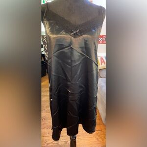 Vintage Intimate Moments Black Silky Lingerie Knee Length